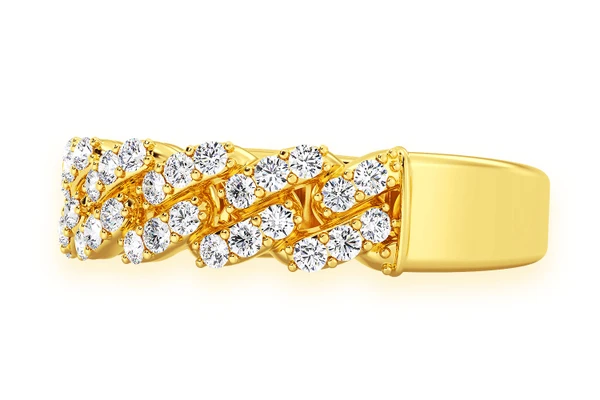 Cuban Diamond Ring 14k Solid Gold 0.55ctw