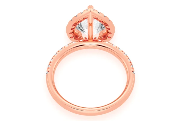Thav - 2.00ct Pear Solitaire - Scallop Halo One Row - Diamond Engagement Ring - All Natural