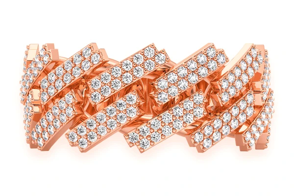 Jagged Edge Raised Miami Cuban Ring 14k Solid Gold 0.75ctw