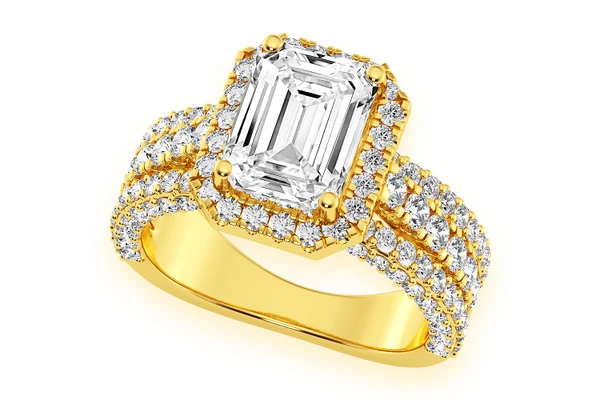 Tripp - 2.00ct Emerald Cut Solitaire - Triple Band - Engagement Ring - Natural Diamonds