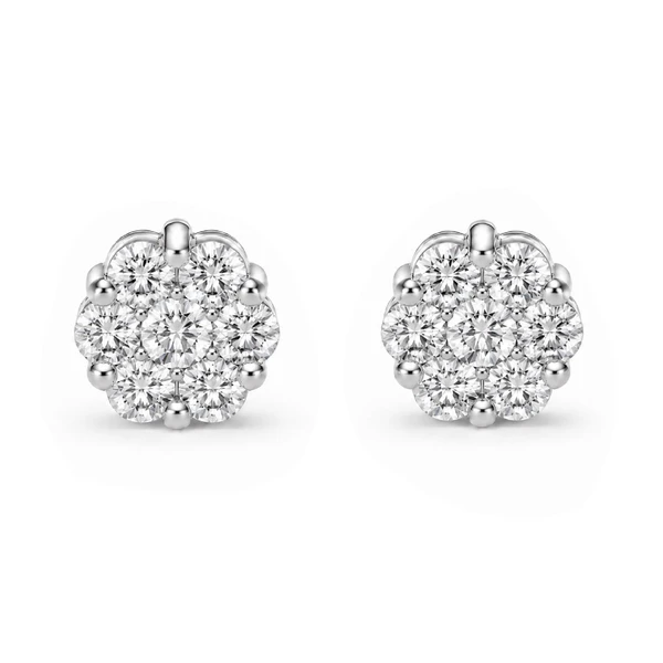 Flower Stud Earrings 14k   0.75ctw
