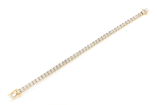 9pt Miracle Set Diamond Tennis Bracelet 14k Solid Gold 4.50ctw