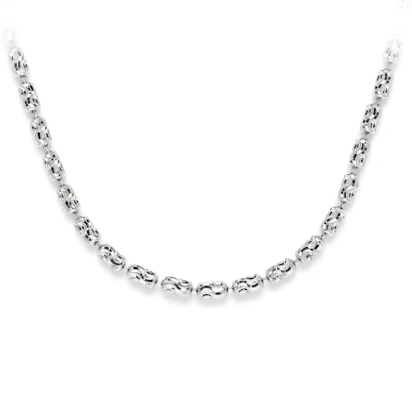 2.5MM Sterling Silver Beaded Swirl Chain