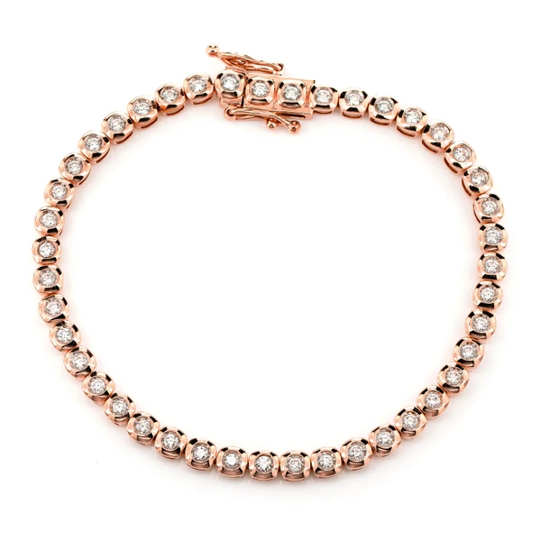 Square Diamond Bezel Diamond Link Bracelet 14k Solid Gold 1.30ctw 