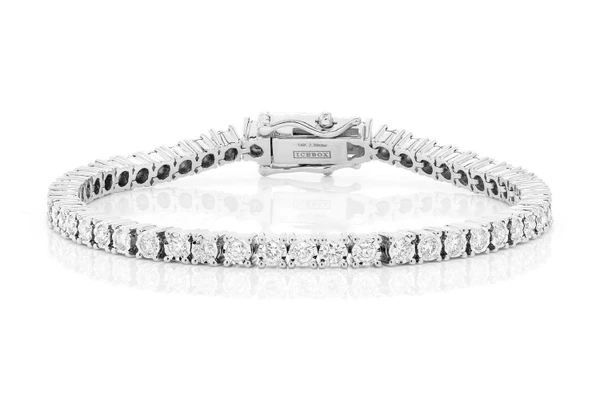6pt Miracle Set Diamond Bracelet 14k Solid Gold 2.75ctw
