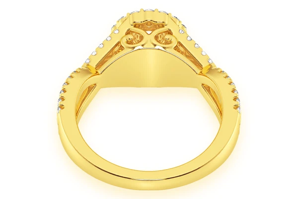 0.75ctw Round Double Band Round - Diamond Engagement Ring - All Natural