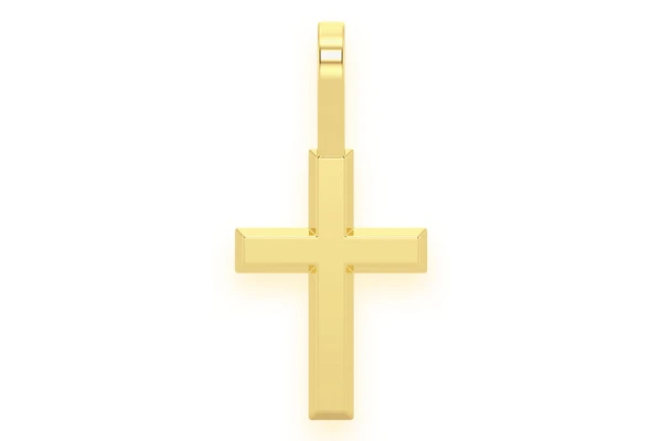 Angled Cross Pendant 14k Solid Gold