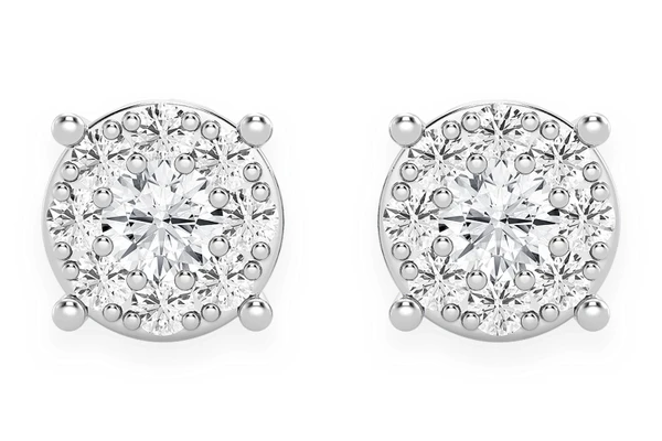 0.25ctw Mosaic Stud Diamond Earrings 14k Solid Gold
