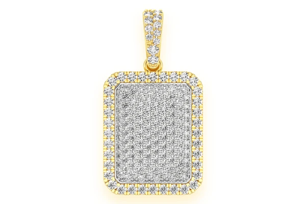 Pillow Double Layer Diamond Pendant 14k Solid Gold 0.65ctw
