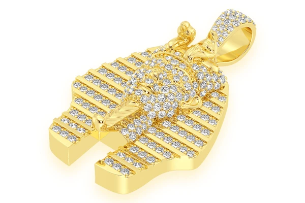 Pharaoh Diamond Pendant 14k Solid Gold 1.75ctw