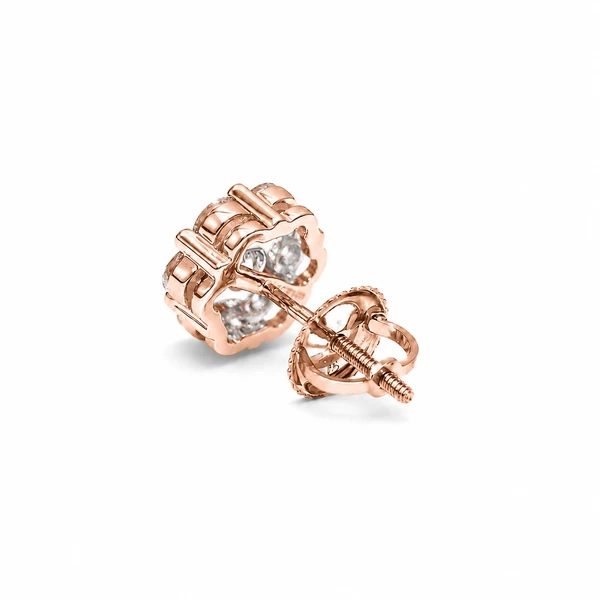 Flower Stud Earrings 14k   1.00ctw
