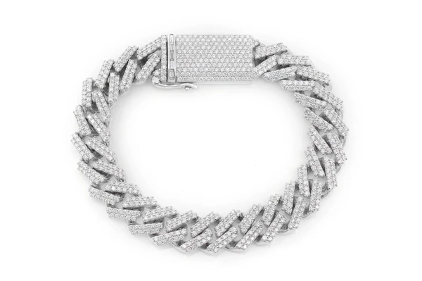 14MM Raised Miami Cuban Diamond Bracelet 14k Solid Gold 11.25ctw