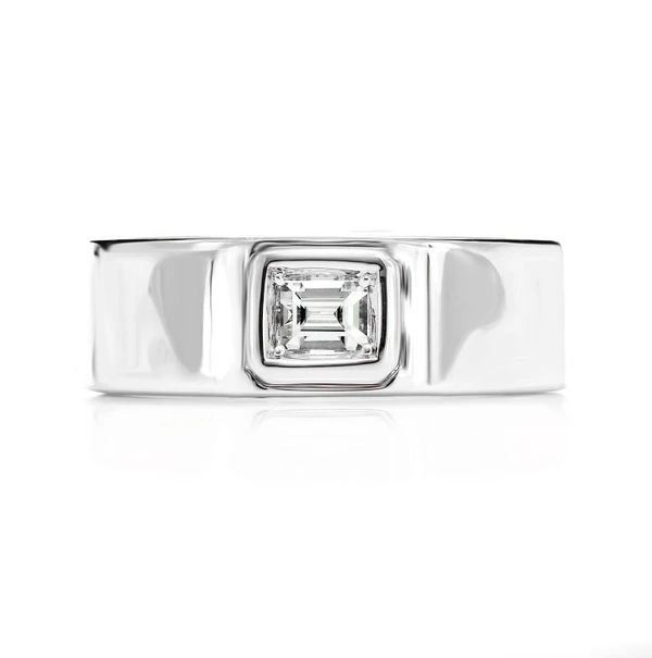 Single Baguette Bezel Diamond Band 14k Solid Gold 0.25ctw