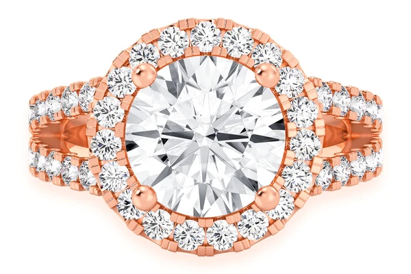 Sphinx - 2.00ct Round Solitaire - Split Shank Halo - Diamond Engagement Ring - All Natural