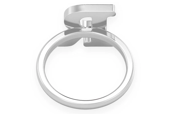 Letter R Diamond Ring 14k Solid Gold 0.50ctw