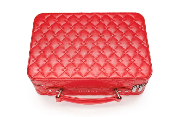 Icebox Leather World Traveler Jewelry Case - 2 Watches Red