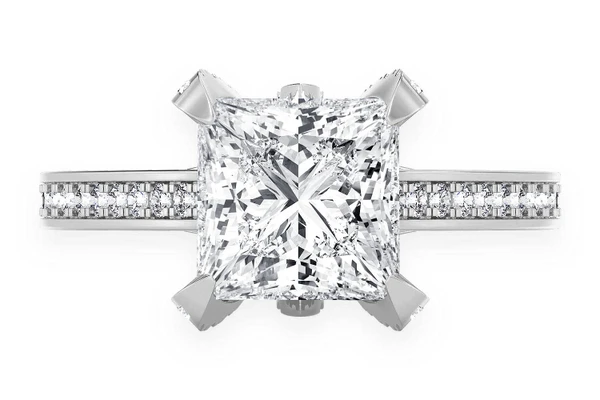 Chant - 2.00ct Princess Cut Solitaire - Diamond Engagement Ring - All Natural