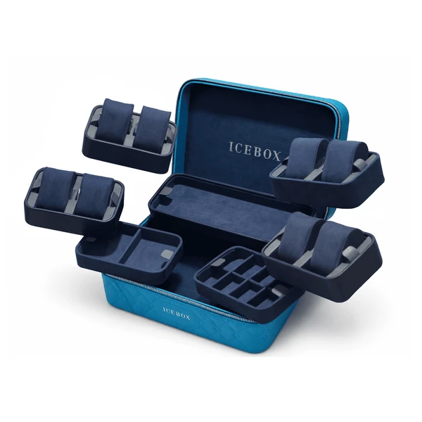 Icebox Leather World Traveler Watch Case - 8 Watches