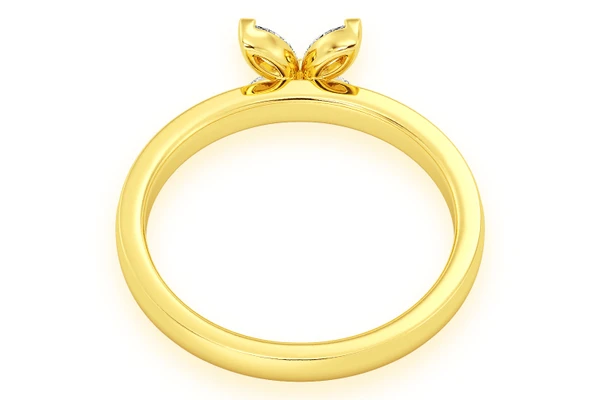 Marquise Flower Diamond Ring 14k Solid Gold 0.35ctw