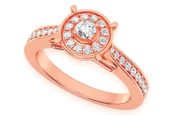 .50ctw - Round Halo - Diamond Engagement Ring - All Natural