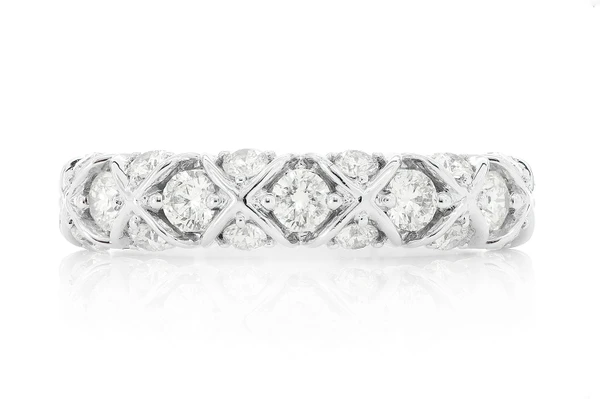 Woven Diamond Band 14k Solid Gold 1.00ctw