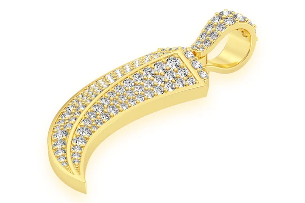  Roman Claw Diamond Pendant 14k Solid Gold 1.50ctw