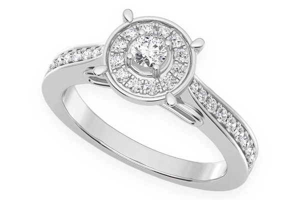 .50ctw - Round Halo - Diamond Engagement Ring - All Natural