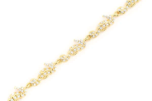 Seahorse Eternity Diamond Bracelet 14k Solid Gold 1.35ctw