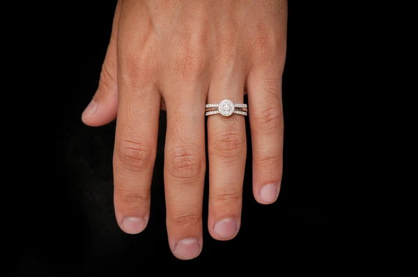 .50ctw Round - Double Band Halo - Diamond Engagement Ring - All Natural