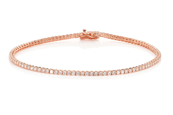 2pt Prong Set Diamond Tennis Bracelet 14k Solid Gold 1.50ctw