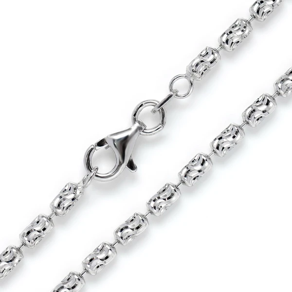 2.5MM Sterling Silver Beaded Swirl Chain