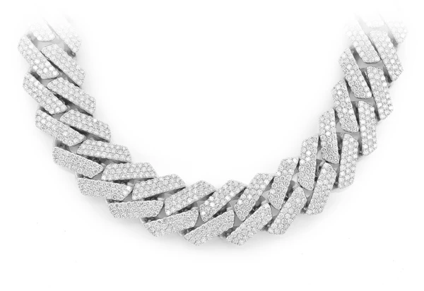 20MM Raised Prong Miami Cuban Diamond Necklace 14k Solid Gold 60.00ctw