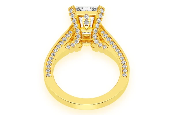 Chant - 3.00ct Emerald Cut Solitaire - Knife Edge - Diamond Engagement Ring - All Natural
