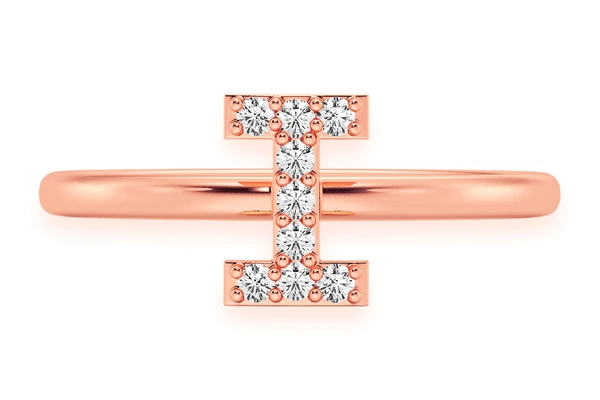 Alphabet Any Letter Diamond Ring 14k Solid Gold 0.05ctw