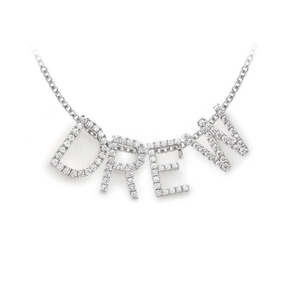 Letters & Numbers Diamond Pendant 14k Solid Gold .10ctw