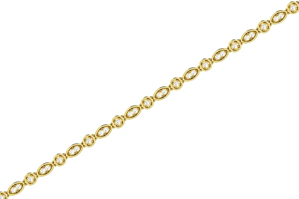Geometric Bezel Set Diamond Link Bracelet 14k Solid Gold 0.50ctw