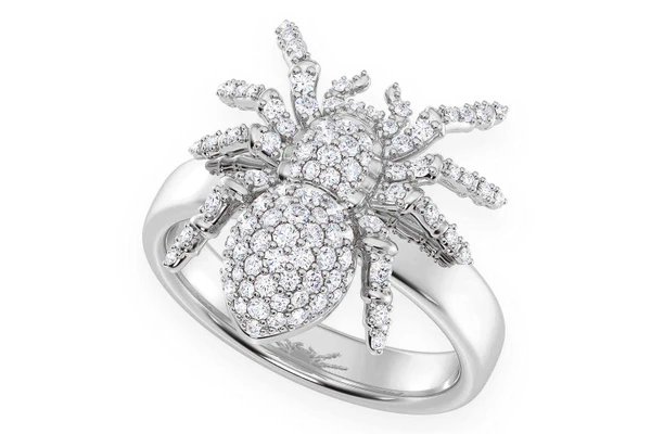 Spider Diamond Ring 14k Solid Gold 0.60ctw