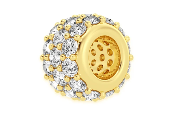 Icebox Hair Bead 14k Solid Gold 1.00ctw