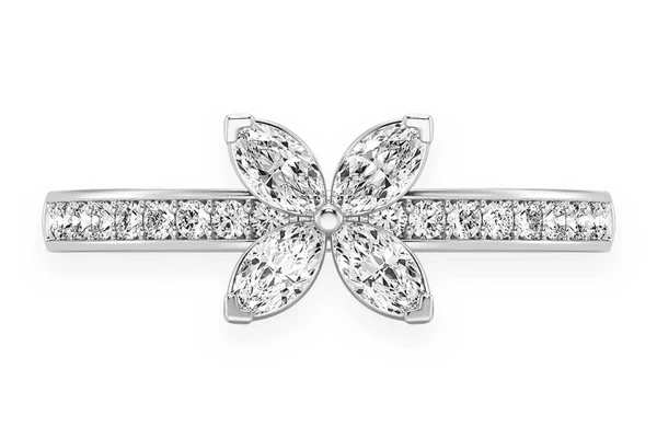 Marquise Flower Diamond Ring 14k Solid Gold 0.35ctw