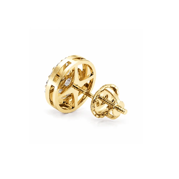 Halo Flower Stud Earrings 14k   1.00ctw