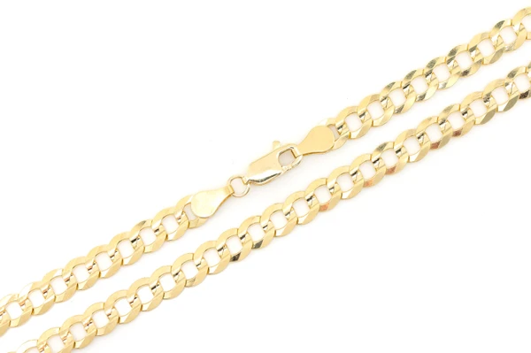 5.5MM Flat Curb 14k Solid Gold Chain