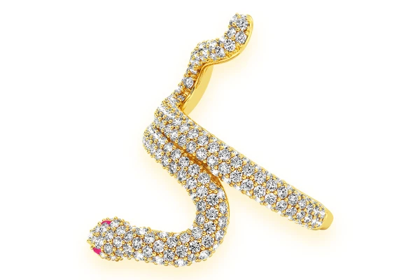 Snake Diamond Ring 14k Solid Gold 2.15ctw