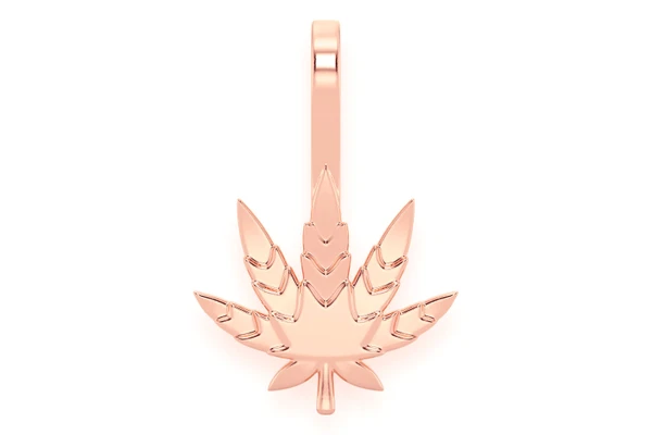 Cannabis Leaf Pendant 14k Solid Gold