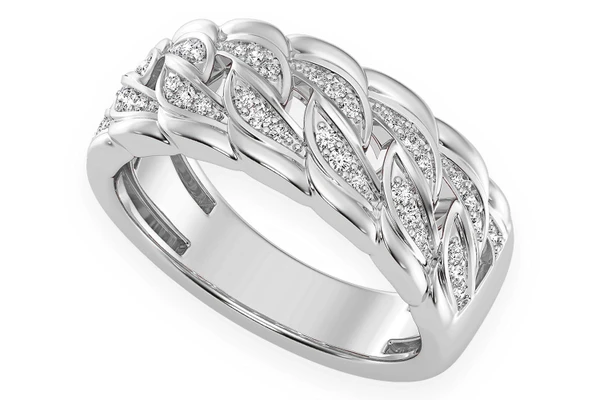 Twisted Miami Cuban Diamond Band 14k Solid Gold 0.20ctw