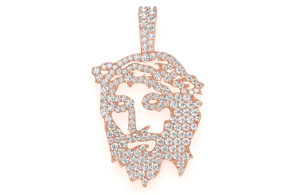 Jesus Silhouette Diamond Pendant 14k Solid Gold 4.00ctw