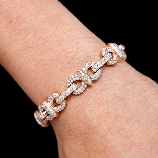 Diamond Infinity Line Bracelet Solid Gold 10.85ctw