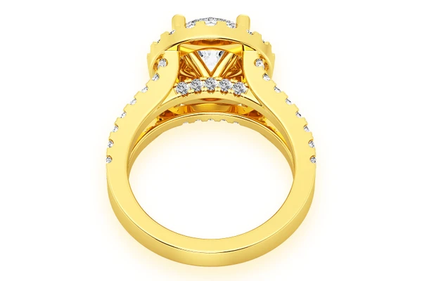 Sphinx - 2.00ct Round Solitaire - Split Shank Halo - Diamond Engagement Ring - All Natural