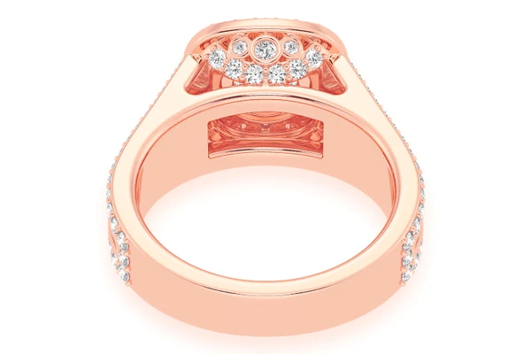 1.00ct Round Solitaire - Double Halo - Diamond Engagement Ring - All Natural