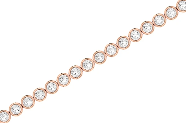 Bezel Set Miracle Diamond Tennis Bracelet 14k Solid Gold 3.00ctw