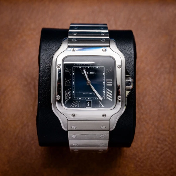 Cartier Santos Stainless Steel Large Blue Dial - Nc
